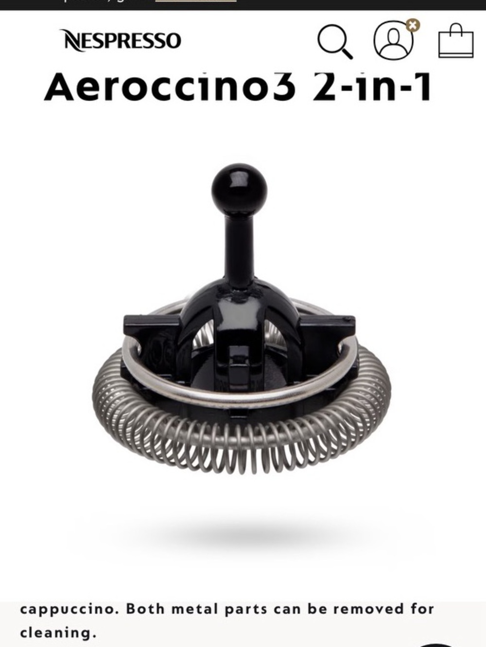 Nespresso - Aerrocino 3 Milk Frother Whisk